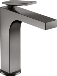 Смеситель для раковины/умывальника Axor Citterio 160, однорычажный, с рычаговой рукояткой, фиксированный излив, длина излива 14,3 см, керамический, латунь, цвет полированный черный хром, с незапираемым сливным набором