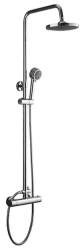 Душевая система настенная LEDEME, 830/1560 мм, цвет хром, комплект: однорычажный смеситель/излив/тропический душ (с верхней лейкой)/лейка/стойка/шланг, латунь