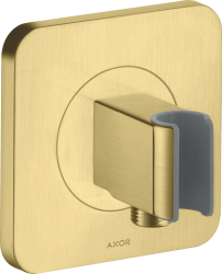 Держатель для душевой лейки Axor Citterio E Porter softsquare 120/120 со шланговым подсоединением, 12х12 см, настенный, латунный, квадратный, цвет шлифованная медь, для душевого шланга, для душа/ванной/душевой кабины