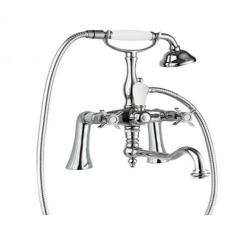 Смеситель для ванны/душа Cezares Lord, на борт ванны, двухвентильный, поворотный, длина 285 мм, керамический, латунь, цвет хром,