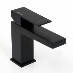 Смеситель для раковины/умывальника WasserKRAFT Abens, однорычажный, неповоротный, керамический, длина излива 120 мм, латунь, цвет черный матовый