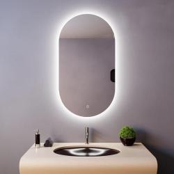 Зеркало Azario Alone Arco 60x100 см, с LED/ЛЕД-подсветкой, овальное, выключатель сенсорный, диммер, влагостойкое, для ванны, навесное/подвесное/настенное