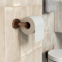 Держатель для туалетной бумаги WasserKRAFT Asphe, без крышки, настенный, цвет: розовое золото, металлический, для туалета/ванной/ванной комнаты, бумагодержатель