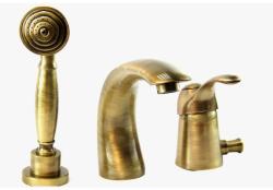 Смеситель для ванны/душа Webert Aurora однорычажный, на борт ванны, излив 132 мм, неповоротный, латунь, цвет бронза