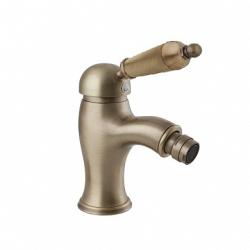 Смеситель для биде Cezares Elite, однорычажный, низкий, длина излива 110 мм, неповоротный, керамический, латунь, цвет бронза, с донным клапаном