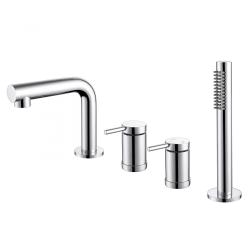 Смеситель для ванны/душа ABBER Emotion на борт ванны, однорычажный, неповоротный, длина излива 140 мм, латунь, цвет хром