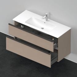 Тумба под раковину Duravit D-Neo, 121х46,2х62,5 см, подвесная, 2 выдвижных ящика, ДСП, цвет: лен, шкафчик навесной, прямоугольная, правая/левая, в ванную комнату