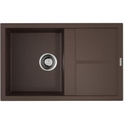 Мойка кухонная Omoikiri Sumi 79-DC, 50х79 см, врезная, из искусственного гранита (Tetogranit), прямоугольная, цвет темный шоколад, без отверстия под смеситель, с крылом, оборачиваемая, слив-перелив, врезная в столещницу, для кухни