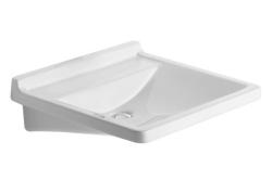 Раковина DURAVIT Starck 3 WonderGliss, медицинская, 70х54,5х16 см, подвесная, прямоугольная, фарфоровая, цвет белый, 1 намеченное отверстие под смеситель, антигрязевое покрытие, без перелива