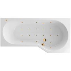 Ванна Excellent Be Spot RELAX, 160х80 см, акриловая, цвет- белый/золото, (с гидромассажем), с каркасом, асимметричная, правосторонняя, правая, приставная/встраиваемая