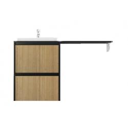 Тумба под столешницу Velvex Klaufs 56*60.2Y, 558х715х600 мм, подвесная, цвет шатане/черный, 2 выдвижных ящика/выдвижной органайзер, МДФ,  правая/левая, правосторонняя/левосторонняя/универсальная, в ванную комнату