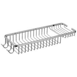 Полка Ledeme с мыльницей и крючками, латунь, хром, для ванной комнаты L338