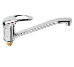 Смеситель для кухни/мойки Accoona, однорычажный, поворотный, керамический, длина излива 260 мм, цинк, цвет хром