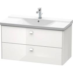 Тумба под раковину Duravit Brioso, 102х47,9х56,1 см, подвесная, 2 выдвижных ящика, ДСП, цвет: белый глянец, шкафчик навесной, механизм доводчика, прямоугольная, правая/левая, в ванную комнату