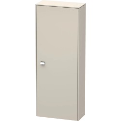 Пенал Duravit Brioso R, 52x24x133 см, подвесной, (правый), с дверцей, с полкой, со стеклянными полками, цвет: серо-коричневый/хром, в ванную комнату