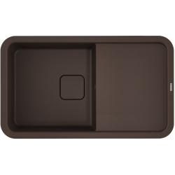 Мойка кухонная Omoikiri Tasogare 86-DC, 51х86 см, врезная, из искусственного гранита (Artgranit), прямоугольная, цвет темный шоколад, без отверстия под смеситель, с крылом, оборачиваемая, слив-перелив, врезная в столещницу, для кухни