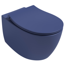 Унитаз подвесной ISVEA Sentimenti Neo, 363х510х400 мм, цвет: синий матовый, горизонтальный (в стену) выпуск, без сиденья, безободковый, антивсплеск, под скрытый бачок