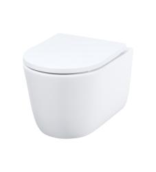 Унитаз подвесной IDDIS Slide горизонтальный (прямой, в стену) выпуск, безободковый, смыв торнадо, с быстросьемным сиденьем микролифт, с крышкой (сиденье) дюропласт, цвет белый SLIRDSEi25