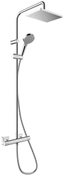Душевая система Hansgrohe Vernis Shape Showerpipe 230 1jet EcoSmart с термостатом, комплект: верхний душ/ручной душ/термостат для душа/штанга для душа/держатель для душа, цвет хром
