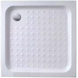 Душевой поддон Cezares Tray A, 85х85х15 см, квадратный/угловой, акриловый, низкий, белый, с бортиком, с антискользящим покрытием, литой, литьевой, для душа