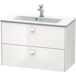 Тумба под раковину Duravit Brioso, 82х38,9x55,3 см, подвесная, 2 выдвижных ящика, ДСП, цвет: белый глянец, шкафчик навесной, механизм доводчика, прямоугольная, правая/левая, в ванную комнату