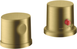 Смеситель для ванны Axor Uno термостатический, монтаж на борт ванны, скрытый, без излива, латунь, цвет шлифованная медь, без душевого шланга/лейки, на 2 отверстия, для 2-х потребителей