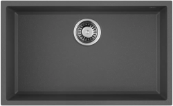 Мойка кухонная Omoikiri Tedori 66-U-PL, 42х66 см, врезная, из искусственного гранита (Tetogranit), прямоугольная, цвет платина, без отверстия под смеситель, без крыла, слив-перелив, врезная под столещницу, для кухни