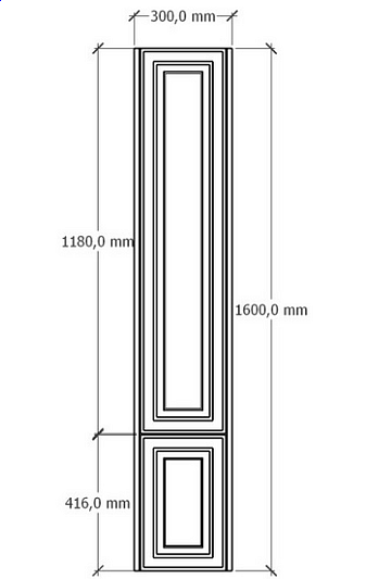 Пенал GRADEONIKA Эллада 30, 30х30х170 см, подвесной, универсальная ориентация, 2 распашные дверцы, цвет фисташка, в ванную комнату 48820