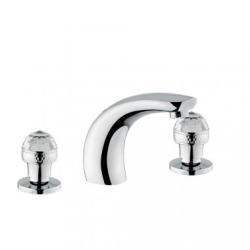 Смеситель для раковины Migliore Axo Swarovski, двухвентильный, излив короткий, неповоротный, длина 160 мм, керамический, латунь, цвет хром