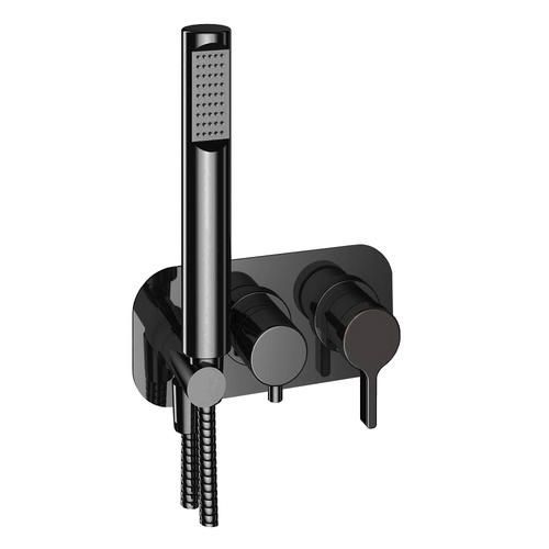 Смеситель для душа Webert Coral однорычажный, скрытого монтажа, керамический, настенный, с аксессуарами, латунь черный