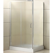 Душевой уголок BelBagno Uno, 110х80 см, без поддона, прямоугольная, угловой, стекло текстурное, (без сифона) без крыши, раздвижной, стеклянный, алюминиевый профиль (хром)