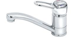 Смеситель для кухни/мойки Варион WEGA, однорычажный, поворотный, керамический, длина излива 155 мм, латунь, цвет хром