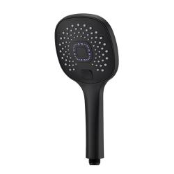 Лейка душевая Melodia LUXE d120мм, ручная, округлая, 3 режима, цвет: черный, пластик, для душа/ванной