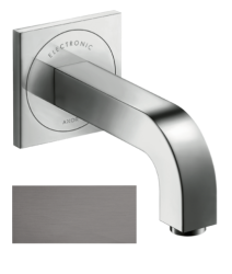 Смеситель для раковины AXOR Citterio, электронный, сенсорный, инфракрасный, настенный/скрытый монтаж, фиксированный излив, длина 22,1 см, латунь, цвет шлифованный черный хром, питание от сети 230V