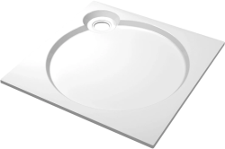 Душевой поддон Cezares Tray, 90х90х5,6 см, квадратный/угловой, искусственный мрамор, низкий, белый, с бортиком, литой, литьевой, для душа