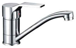 Смеситель для кухни/мойки LEDEME, однорычажный, поворотный, латунный, длина излива 154 мм, латунь, цвет хром