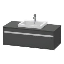 Тумба под раковину для консоли/столешницы Duravit Ketho 120х55х42,6 см, подвесная, ДСП, цвет: графит, 1 выдвижной ящик, для встраиваемой сверху раковины, прямоугольная
