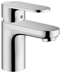 Смеситель для раковины Hansgrohe Vernis Blend 70, с изолированным каналом для воды, однорычажный, фиксированный излив, длина излива 8,9 см, керамический, латунь, цвет хром, с донным клапаном