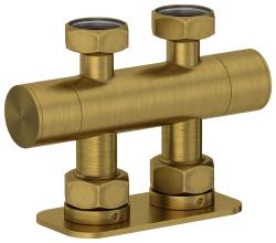 Вентиль 2х3/4" Сунержа прямой скрытый-скрытый EU50, цвет состаренная латунь