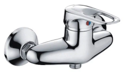 Смеситель для душа Haiba, однорычажный, настенный, латунь, без излива, керамический, цвет хром, комплект