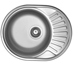 Мойка Ukinox Фаворит, 57х45 см, врезная, стальная, овальная, цвет нержавеющая сталь полированная, с отверстием под смеситель, слив-перелив, с крылом, левая/левосторонняя, для кухни Мойка Ukinox Фаворит, 57х45 см, врезная, стальная, овальная, цвет нержавеющая сталь полированная, с отверстием под смеситель, слив-перелив, с крылом, левая/левосторонняя, для кухни