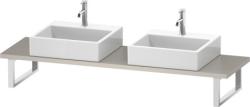 Столешница Duravit Brioso, для консоли, консольное полотно, 80х48х3 см, ДСП, прямоугольная, тонкая, цвет: серо-коричневый, для двух раковин/умывальников/рукомойников, 2 выреза под раковину, установка по краям