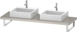 Столешница Duravit Brioso, для консоли, консольное полотно, 80х55 см, ДСП, прямоугольная, цвет: серо-коричневый,  для двух раковин/умывальников/рукомойников, 2 выреза под раковину, установка по краям