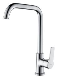 Смеситель для кухни/мойки Aquatek Лугано однорычажный, поворотный, латунный, Г-излив, длина излива 196 мм, цвет хром