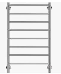 Полотенцесушитель 500х850 мм Terminus Евромикс П8, электрический. 135 Вт. с терморегулятором, подключение нижнее, с вилкой. нержавеющая сталь, форма лесенка, вертикальный, цвет хром, для отопления, обогрева в ванной