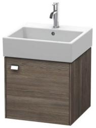 Тумба под раковину Duravit Brioso, 43,4х33,9х57 см, напольная, цвет: сосна терра/хром, 1 распашная дверца/одностворчатая, стеклянная полка, ДСП, прямоугольная, левая, в ванную комнату