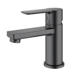 Смеситель для раковины/умывальника Splenka S06.10.09 однорычажный, неповоротный, фиксированный излив, длина 107 мм, высота 71 мм, латунь, цвет графит