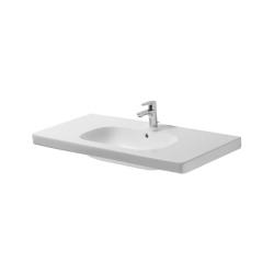 Раковина DURAVIT D-Code 105х48х18 см, подвесная, прямоугольная, санфарфор, цвет белый, с 1 отверстием под смеситель, крыло/полочка с двух сторон, слив/перелив