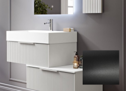 Тумба Cezares Premium Plisse, 70х45х27 см, подвесная, 1 выдвижной ящик, цвет черный матовый, шкафчик навесной, механизм доводчика, прямоугольная