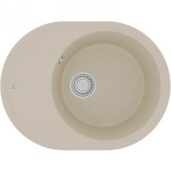 Мойка кухонная Lemark LACHA 620, 47х62х19,7 см, врезная, кварцгранит, овальная, цвет бежевый, без отверстия под смеситель, с крылом, оборачиваемая, слив-перелив, врезная в столещницу, для кухни